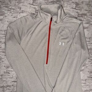 Under Armour Womens Tech Twist Half Zip Long Sleeves Ghost Gray Size Medium